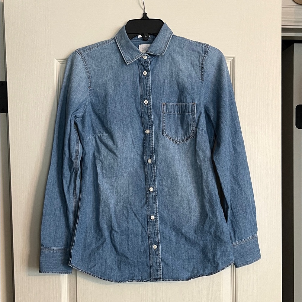J. Crew Factory Light Blue Denim Button-Down Shirt